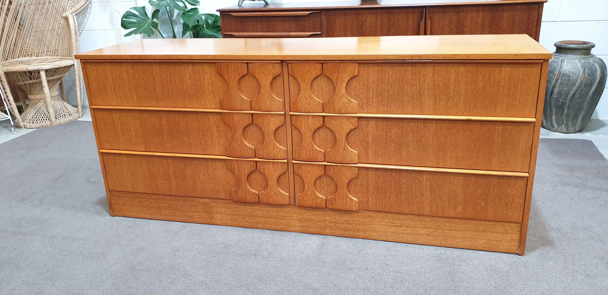 Retro Teak Dresser Drawers Sideboard BURGESS Hilton and Main